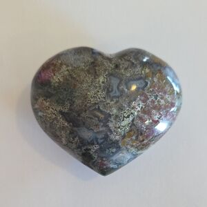 Crystal Polished Ocean Jasper Heart Stone - Multicolor